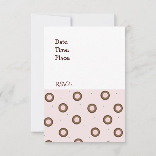 ピンクアンドブラウンサークル誕生日招待状 招待状 (裏面)