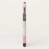 ピンクアンドブラウンストライプモノグラムアントラー Case-Mate iPhoneケース (裏面/左)