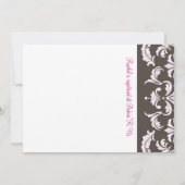 ピンクアンドブラウンダマスクベビーガールシャワー招待状 招待状 (裏面)