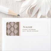 ピンクアンドブラウンダマスク差出人住所ラベル ラベル (インサイチュ)