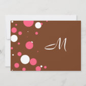 ピンクアンドブラウン水玉模様結婚式招待状 招待状 (裏面)