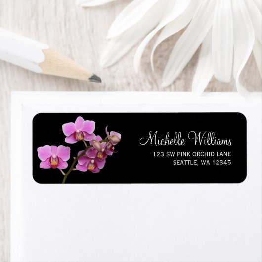 ピンクアンドブラックオーキッド差出人住所 ラベル (インサイチュ)