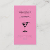 ピンクアンドブラックカクテルプロフェッショナルバーテンダー 名刺 (裏面)