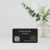 ピンクアンドブラックグリッターグラム 名刺 (スタンド正面)