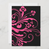 ピンクアンドブラックシック結婚式招待状 招待状 (裏面)