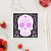 ピンクアンドブラックシュガースカル スタンダードカクテルナプキン (インサイチュ)