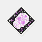 ピンクアンドブラックシュガースカル スタンダードカクテルナプキン (角)