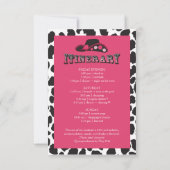 ピンクアンドブラックディスコ女性のカーボーイバチェロレッテ週末 招待状 (裏面)
