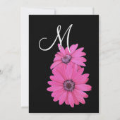 ピンクアンドブラックデイジー結婚式招待状 招待状 (裏面)