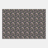 ピンクアンドブラックバレリーナ金ゴールドクラウン ラッピングペーパーシート (正面3)