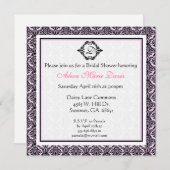 ピンクアンドブラックブライダルシャワーダマスク招待状 招待状 (正面/裏面)