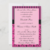 ピンクアンドブラックモノグラストライプのムダマスク招待状 招待状 (裏面)