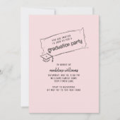 ピンクアンドブラック卒業パーティー招待状 招待状 (正面)