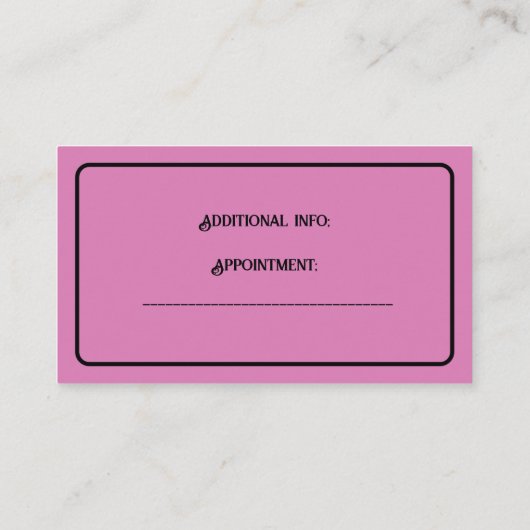 ピンクアンドブラック美容師 名刺 (裏面)