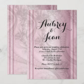 ピンクアンドブラドック結婚式招待状 招待状 (正面/裏面)
