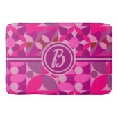 ピンクアンドブルガンディジオメトリックバウハウススタイル バスマット (正面)