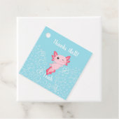 ピンクアンドブルーアクソロトル誕生日ギフトラベル フェイバータグ (インサイチュ)