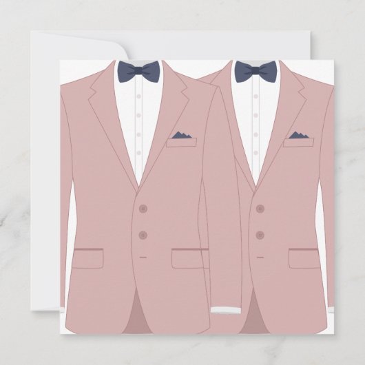 ピンクアンドブルーゲイウェディングシャワー招待状 招待状 (裏面)