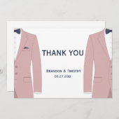 ピンクアンドブルーゲイ結婚ズサンキューカード サンキューカード (正面/裏面)