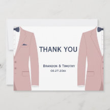 ピンクアンドブルーゲイ結婚ズサンキューカード