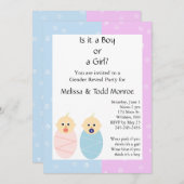 ピンクアンドブルージェンダーリビールパーティの招待状 招待状 (正面/裏面)