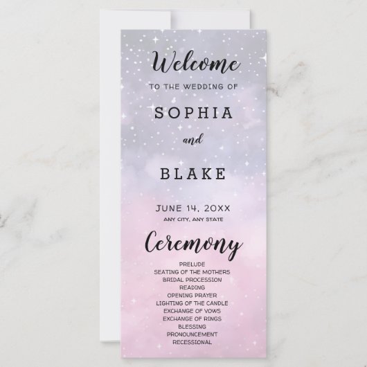 ピンクアンドブルースターズシナ結婚式 プログラム (正面)