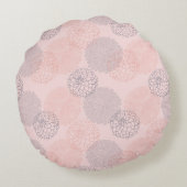 ピンクアンドブルーダリアスラウンド装飾用クッション ラウンドクッション (裏面)
