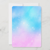 ピンクアンドブルーパステルグラデーションスカイ誕生日 招待状 (裏面)