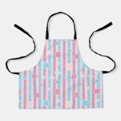 ピンクアンドブルーパターン(の模様が)あるフォントサークルデザイン エプロン (正面)