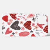 ピンクアンドブルーフォークハートラブ&ハート Case-Mate iPhoneケース (裏面 (横))