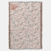 ピンクアンドブルーフラワーズコテ素朴ガコア スローブランケット (正面縦)