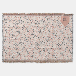 ピンクアンドブルーフラワーズコテ素朴ガコア スローブランケット