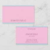 ピンクアンドブルーモダンクリエイティブシンプルテンプレート 名刺 (正面/裏面)