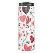 ピンクアンドブルーラブ&ハートフォークアート タンブラー (裏面)