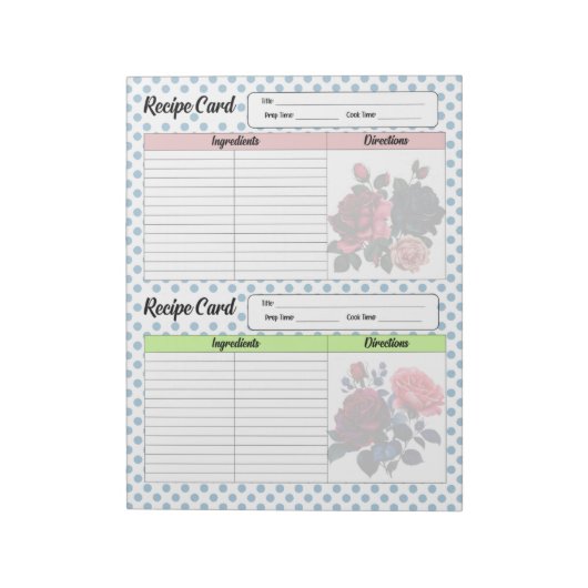 ピンクアンドブルーレシピ ノートパッド (回転)