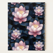 ピンクアンドブルーロータスフラワーフローラプランナー プランナー手帳 (裏面)