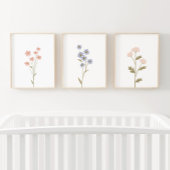 ピンクアンドブルーワイルドフラワーガール子供部屋デコール