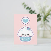 ピンクアンドブルー宇宙ケーキ ポストカード (スタンド正面)