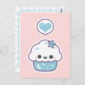 ピンクアンドブルー宇宙ケーキ ポストカード (正面/裏面)