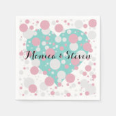 ピンクアンドブルー水玉模様パーティーカクテルナプキンス スタンダードカクテルナプキン (正面)