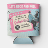 ピンクアンドブルー50代ロカビリー誕生日パーティー 缶クーラー (正面)