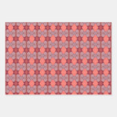 ピンクアンドプラムトリオパターン（の模様が）ある ラッピングペーパーシート (正面3)