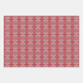 ピンクアンドプラムトリオパターン（の模様が）ある ラッピングペーパーシート (正面2)