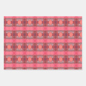 ピンクアンドプラムトリオパターン（の模様が）ある ラッピングペーパーシート (正面)