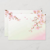 ピンクアンドホワイトさくらんぼブロッサムサンキューカード サンキューカード (正面/裏面)