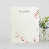 ピンクアンドホワイトさくらんぼブロッサムデザイン レターヘッド (スタンド正面)