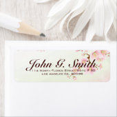 ピンクアンドホワイトさくらんぼブロッサム自然デザイン ラベル (インサイチュ)