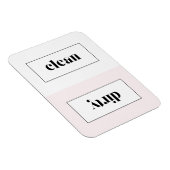 ピンクアンドホワイトはっきりしたステンシルタイポグラフィ食洗機 マグネット (右側)