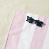 ピンクアンドホワイトカバナストライプ ビーチタオル (インサイチュ)