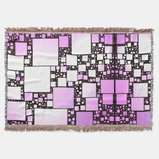 ピンクアンドホワイトスクエア踊りブランケット スローブランケット (正面)